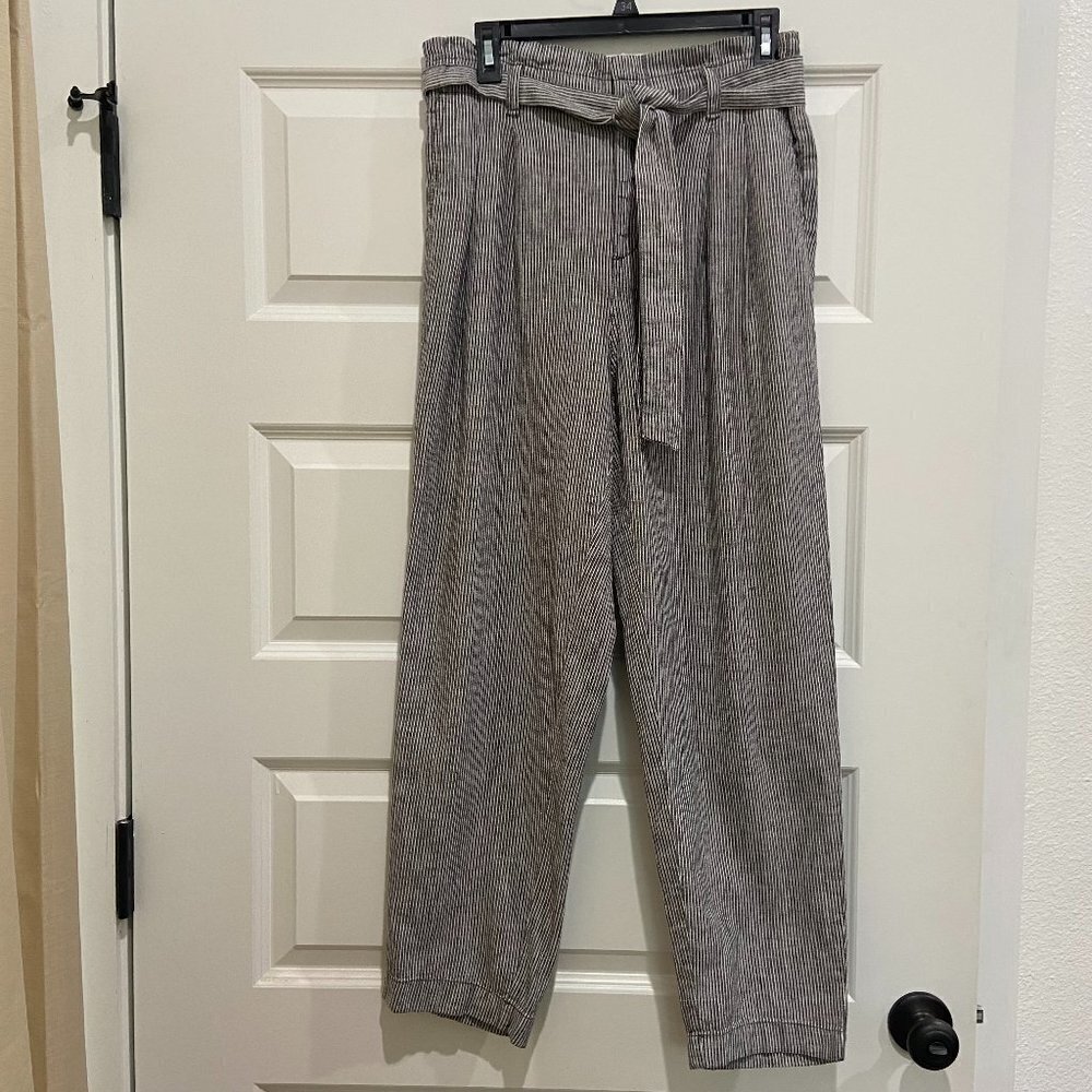 Loft Paperbag Taper Pants In Linen Cotton Size Medium
